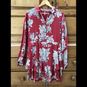 Free people red floral dress